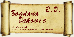 Bogdana Daković vizit kartica